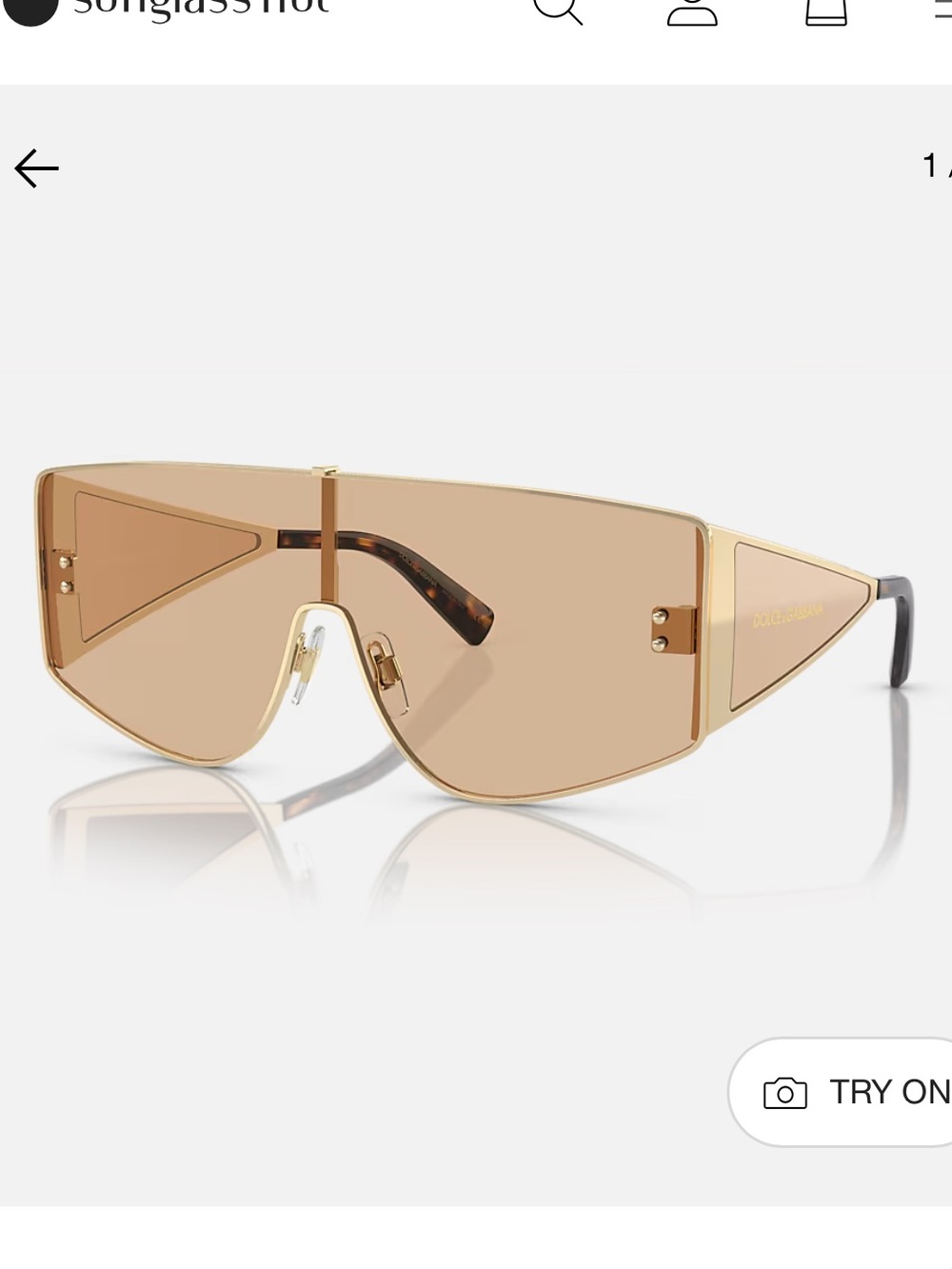 Dolce & Gabbana Gold and Brown Shield Sunglasses - Picture 3 of 5